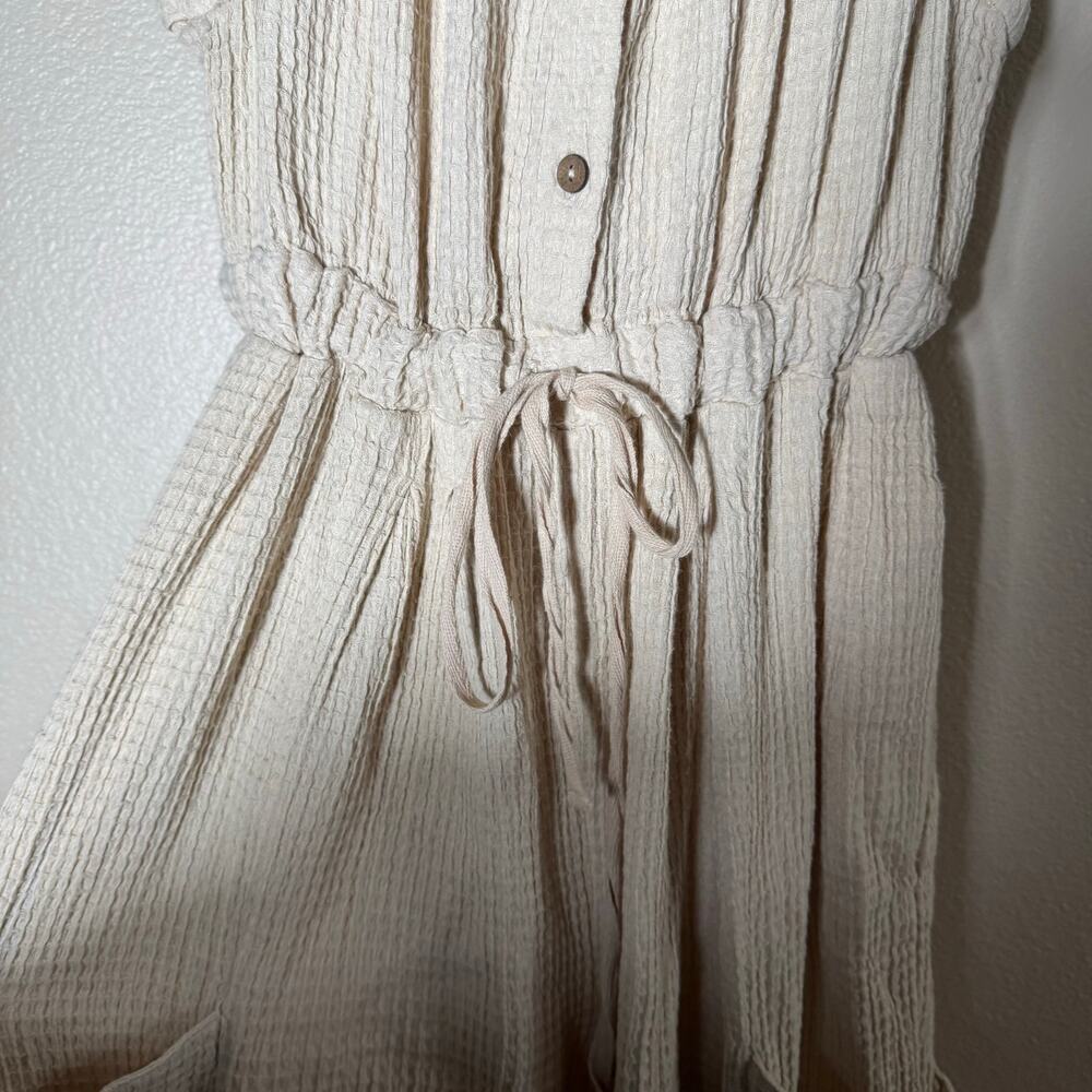 free people | cream off the grid waffle knit women's jumpsuit sz XL - Picture 4 of 11